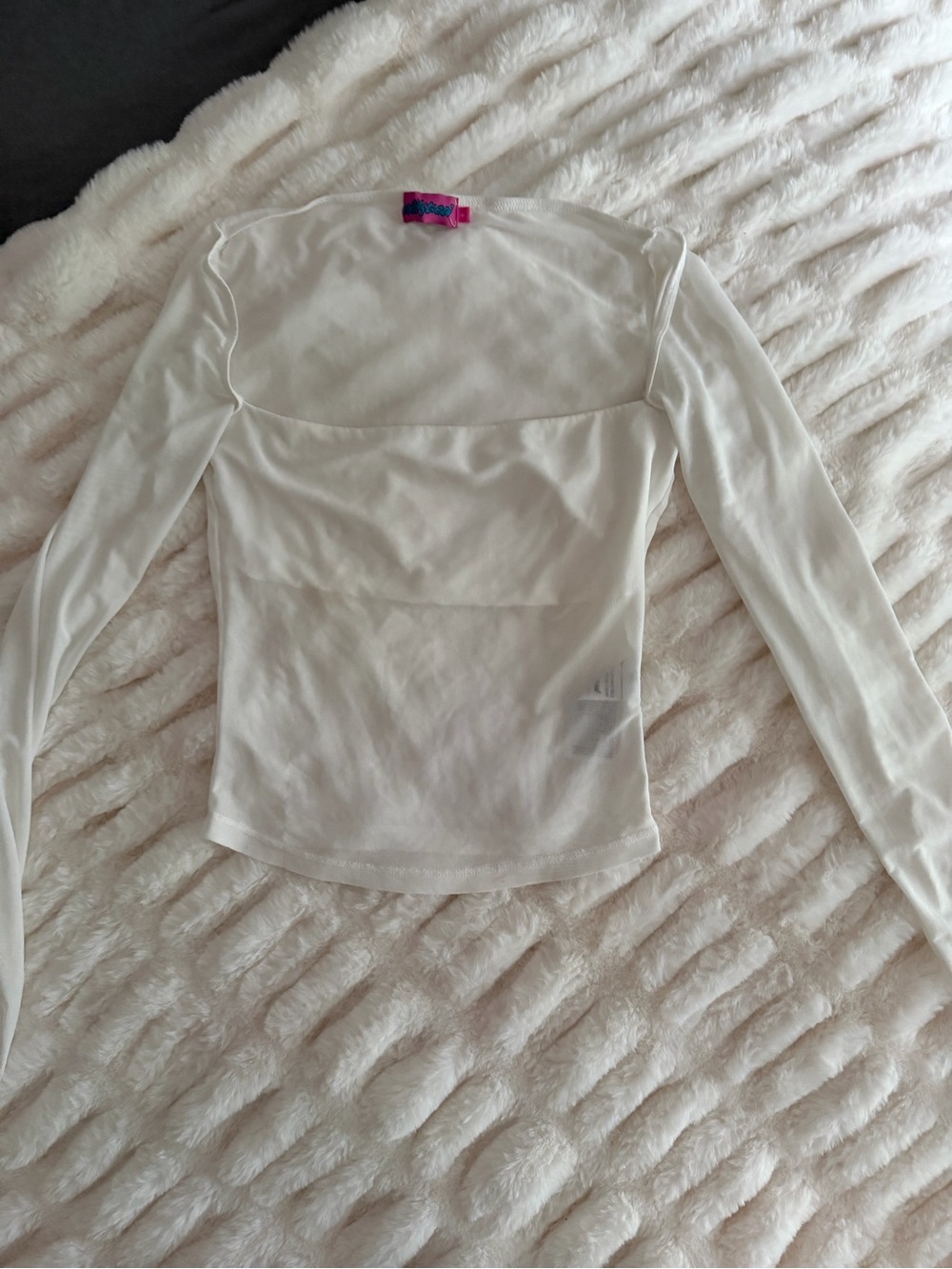Edikted white long sleeve sheer top